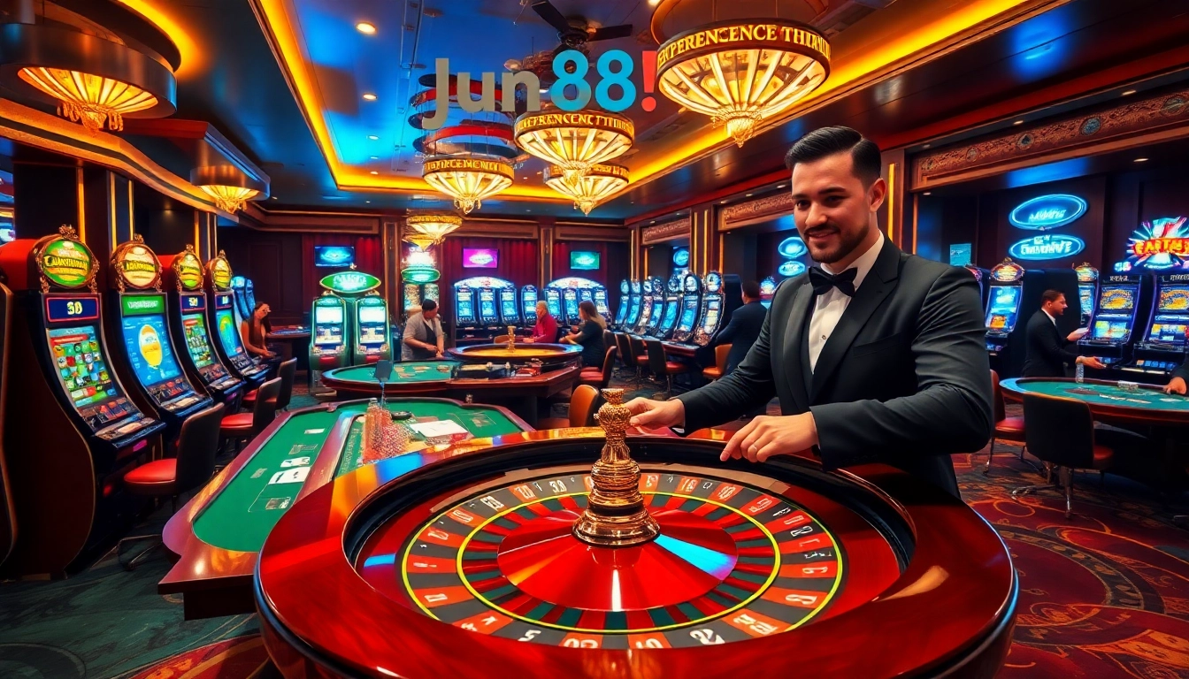 Experience the thrill of casino gaming at https://jun88.buzz/ with players engaging at poker, blackjack, and slots.