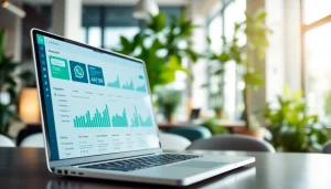 Analyze data with WhatsApp Smart CRM dashboard in a professional office environment