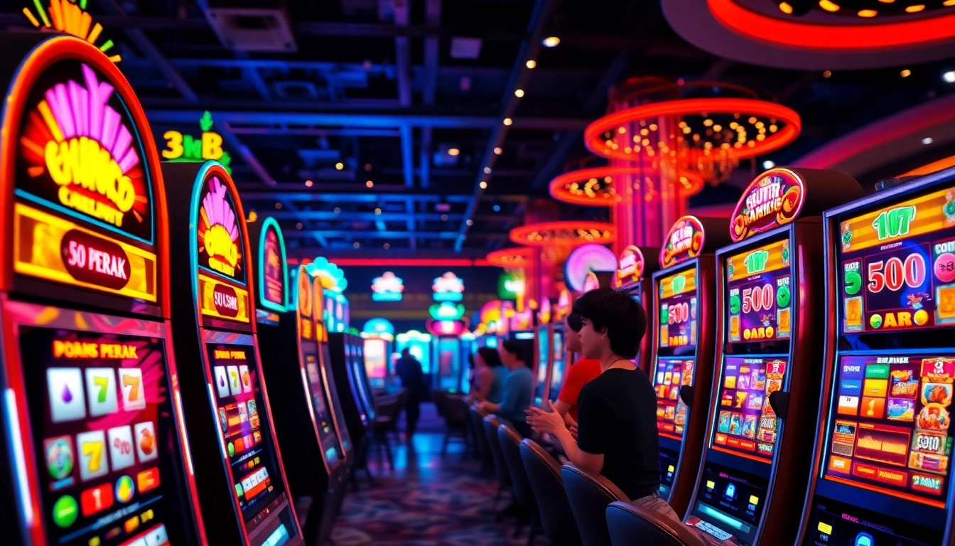 Menggandeng keseruan bermain slot bet 50 perak di kasino yang meriah dan penuh warna.