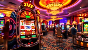 การเล่นเกม 918kiss slot ที่เครื่องสล็อตในคาสิโนสีสันสดใส