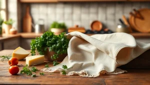 Kaasdoek met vers ingrediënt voor het bereiden van heerlijke recepten