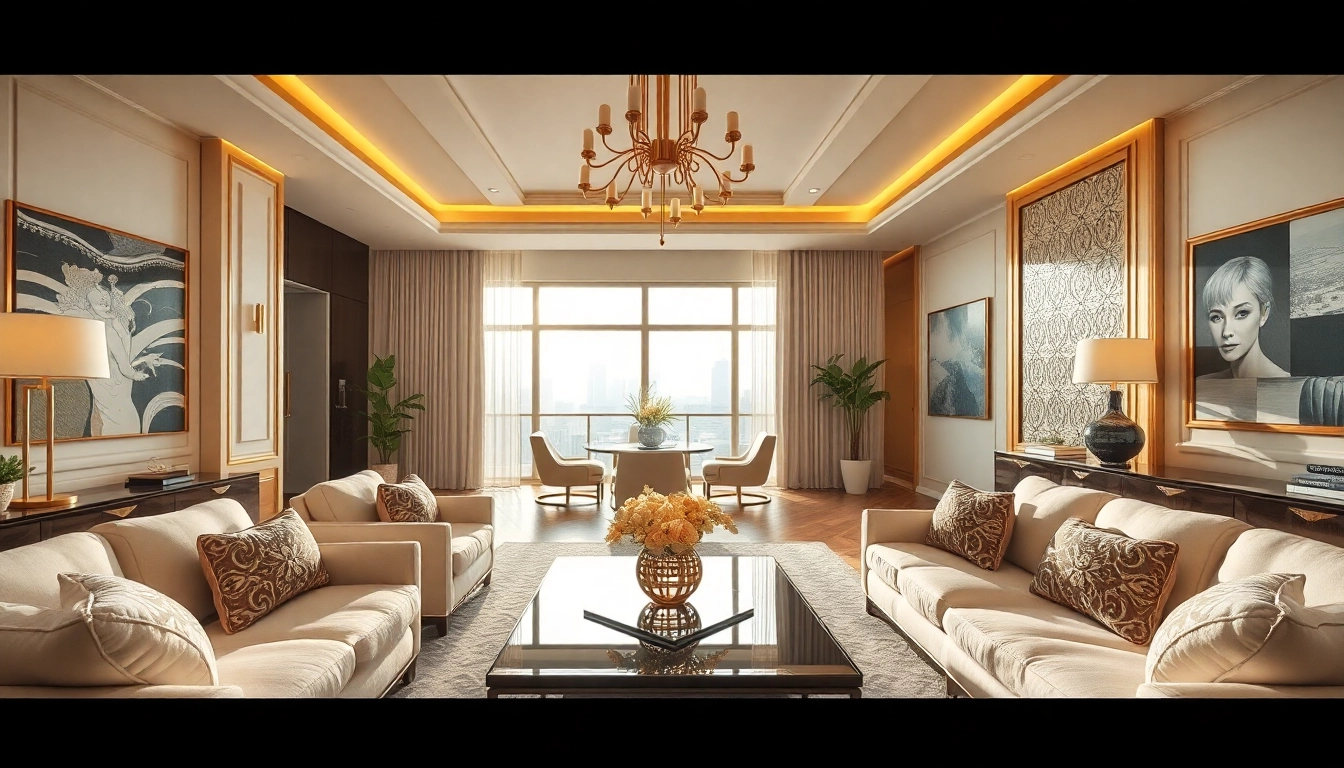 Showcasing luxurious interior design dubai in a tastefully decorated apartment.