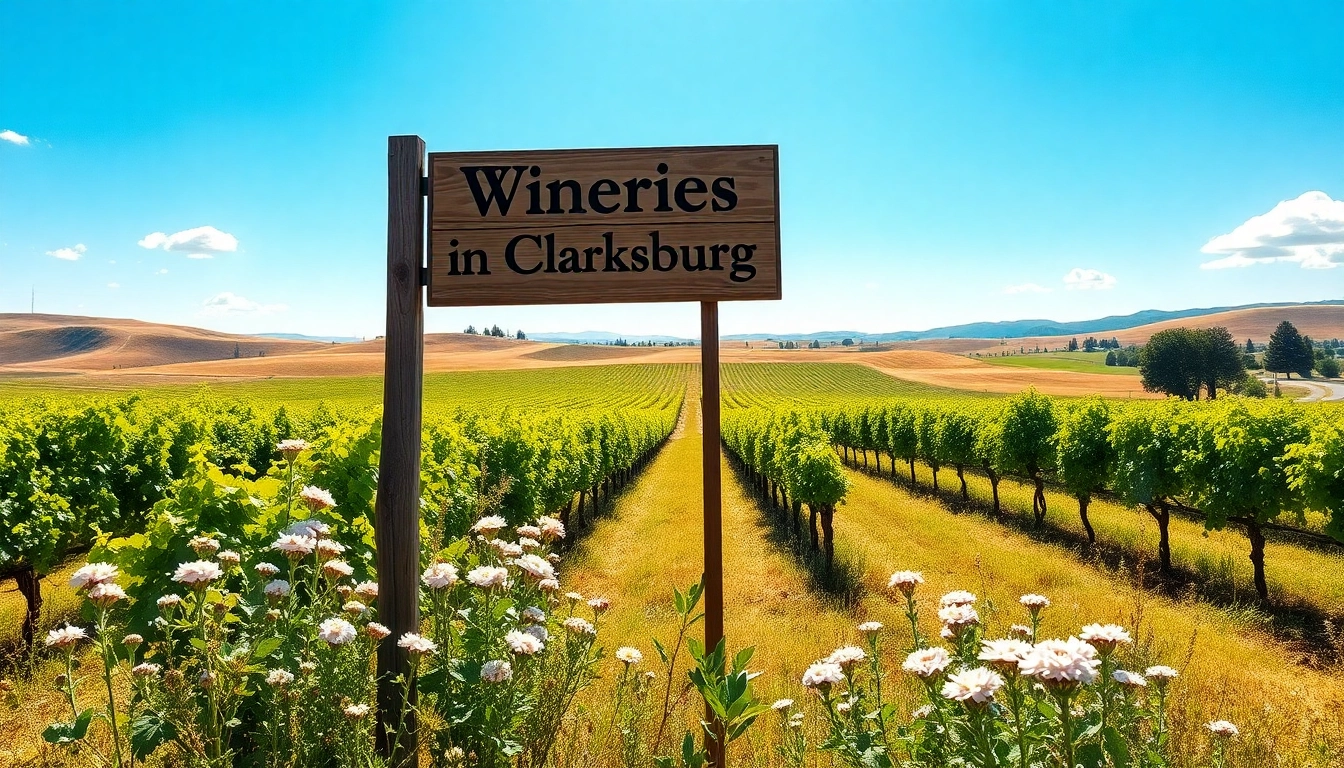 Tour vibrant vineyards showcasing wineries in Clarksburg lit by natural sunlight.