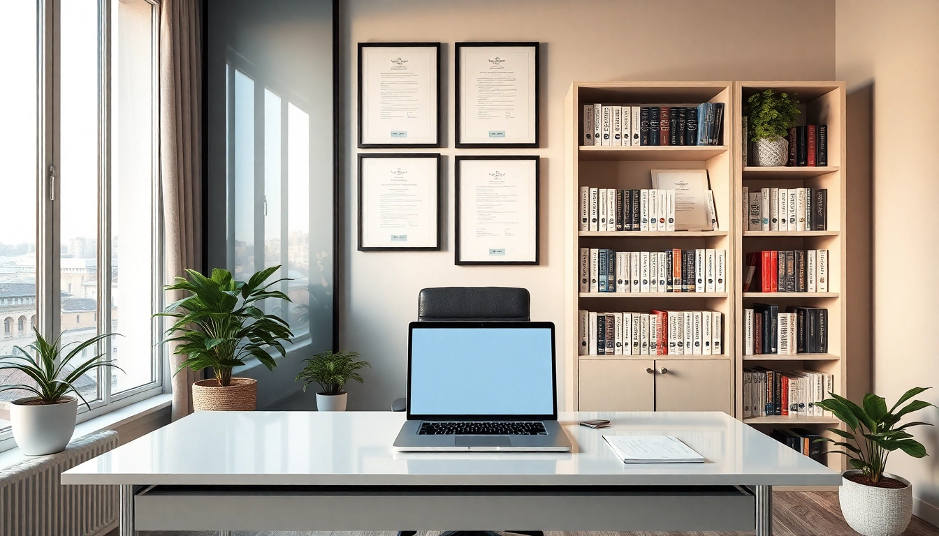 Espace de travail professionnel d’un traducteur assermenté à Marseille avec des certifications et des outils de traduction.