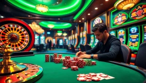 Rasakan kegembiraan 'obral toto' dengan keping poker berwarna-warni dan roda roulette yang berputar di kasino mewah.