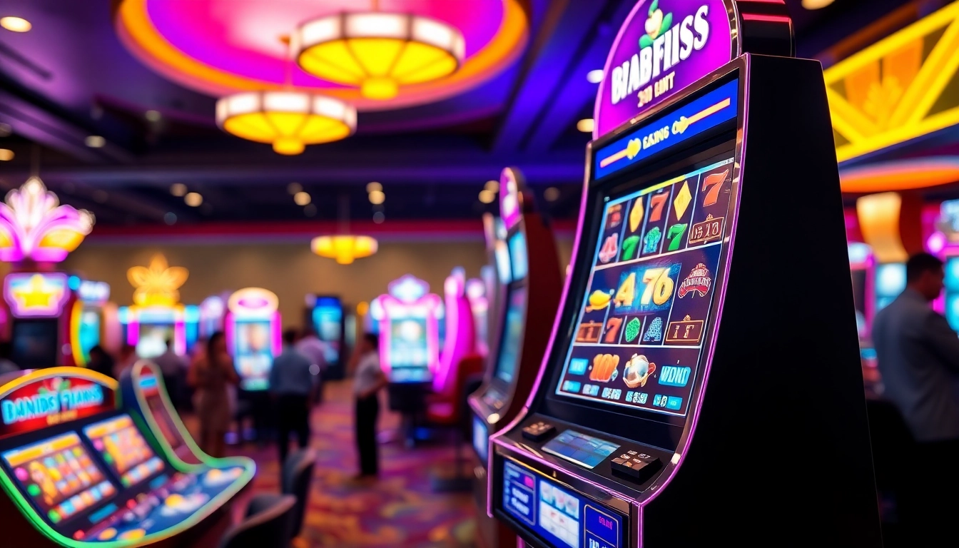 หมุน 918kiss slot ที่เครื่องสล็อตในคาสิโนที่มีผู้คนสนุกสนาน