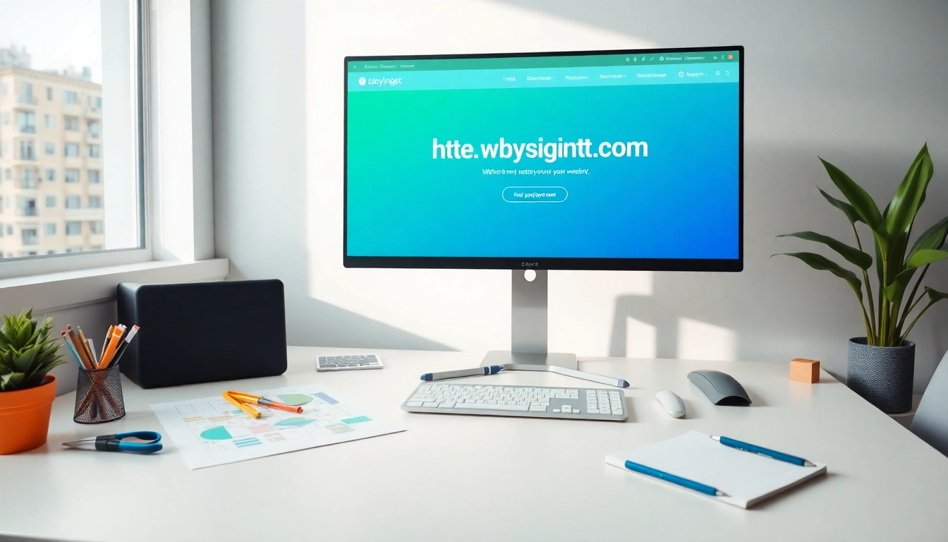 Creating an engaging interface for https://buyingst.com with a modern workspace setup.