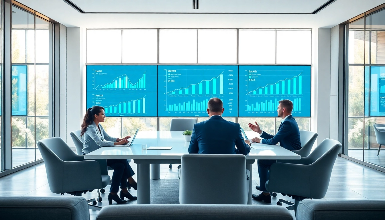 Illustration of business growth insights during a strategic meeting among executives.