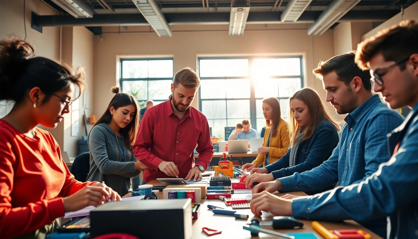 Students collaborating in an abc trade school setting, showcasing hands-on learning and focused engagement.