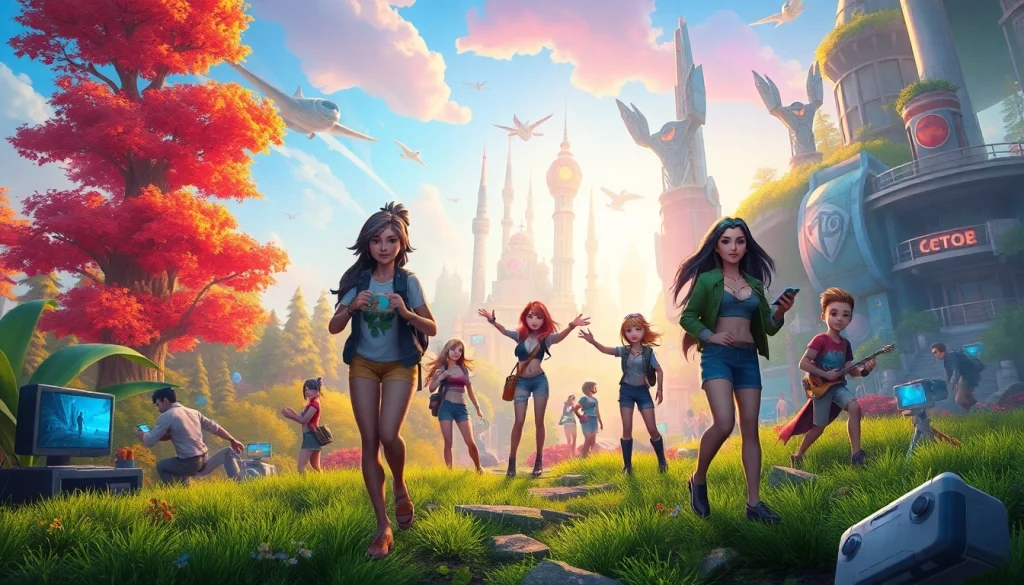 Explore engaging free porn games in a colorful, interactive fantasy landscape.