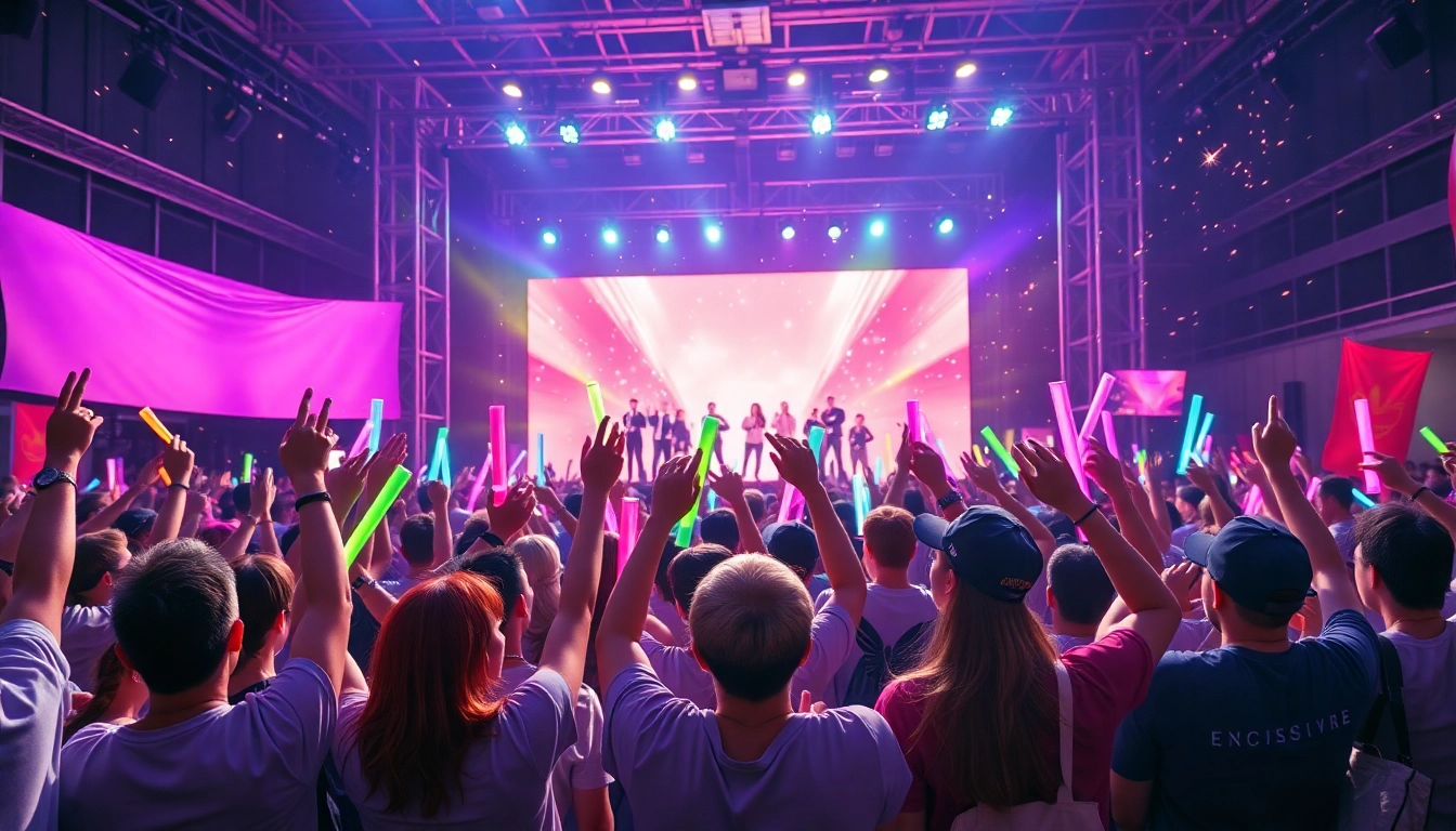 BTS news scene with fans cheering at a concert, showcasing excitement and energy.