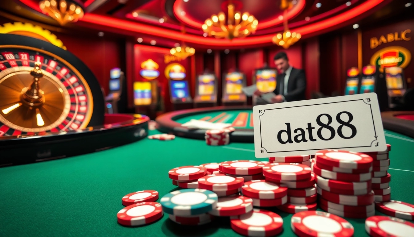 Experience the thrill of gambling with da88 while placing bets at a vibrant casino table.