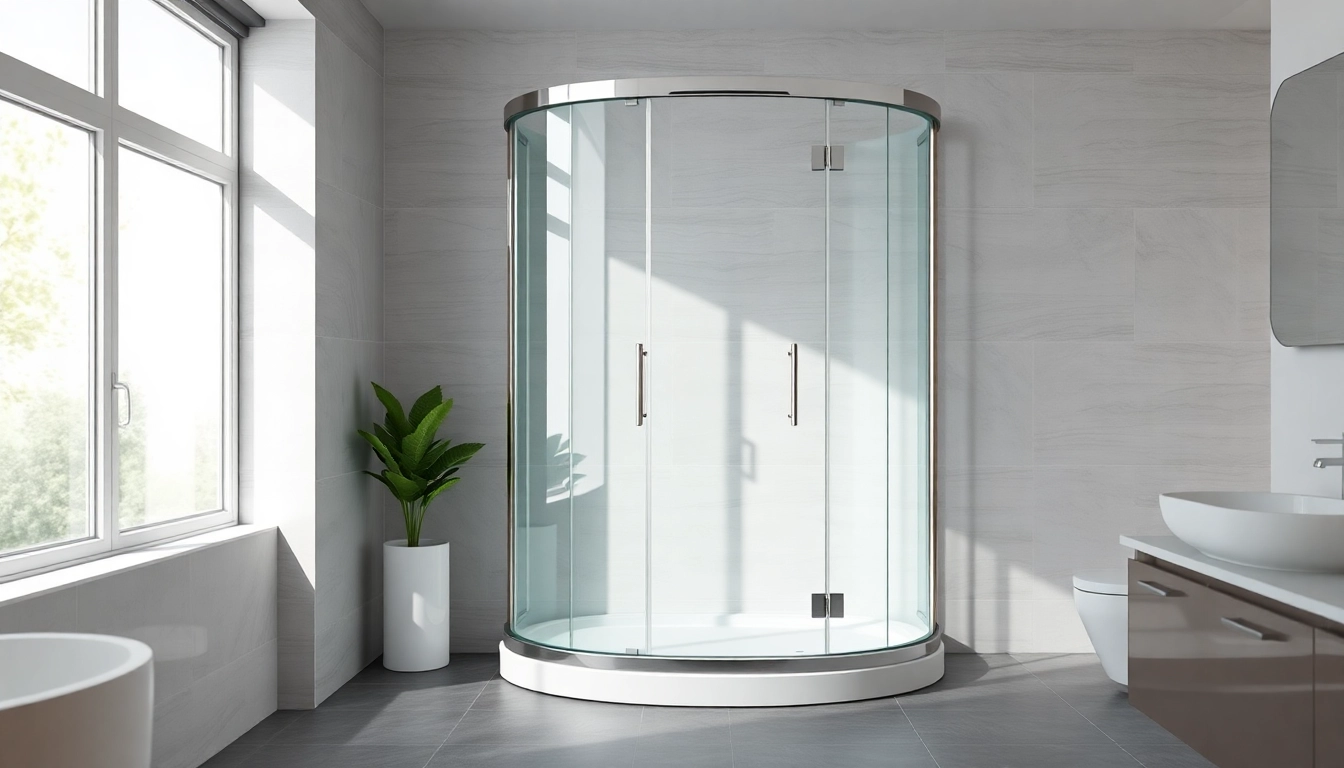 Duschkabine 90x90 komplett in modernem Badezimmer mit eleganten Glasscheiben.