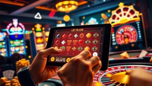 Engage in high-stakes gaming with deposit pulsa Naga169's vibrant casino interface featuring slot machines.