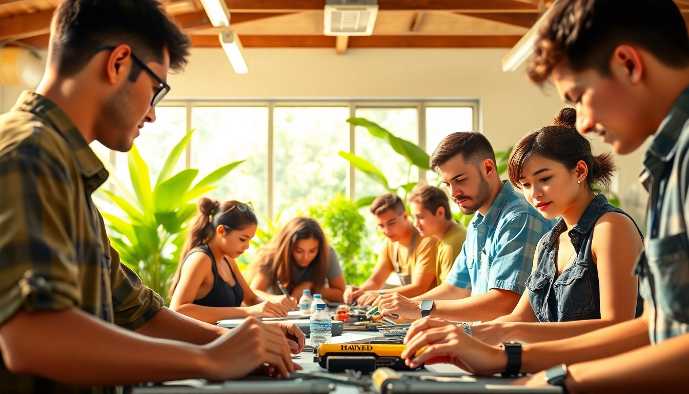 Students collaborating in hands-on training at hawaii trade schools with effective learning environments.
