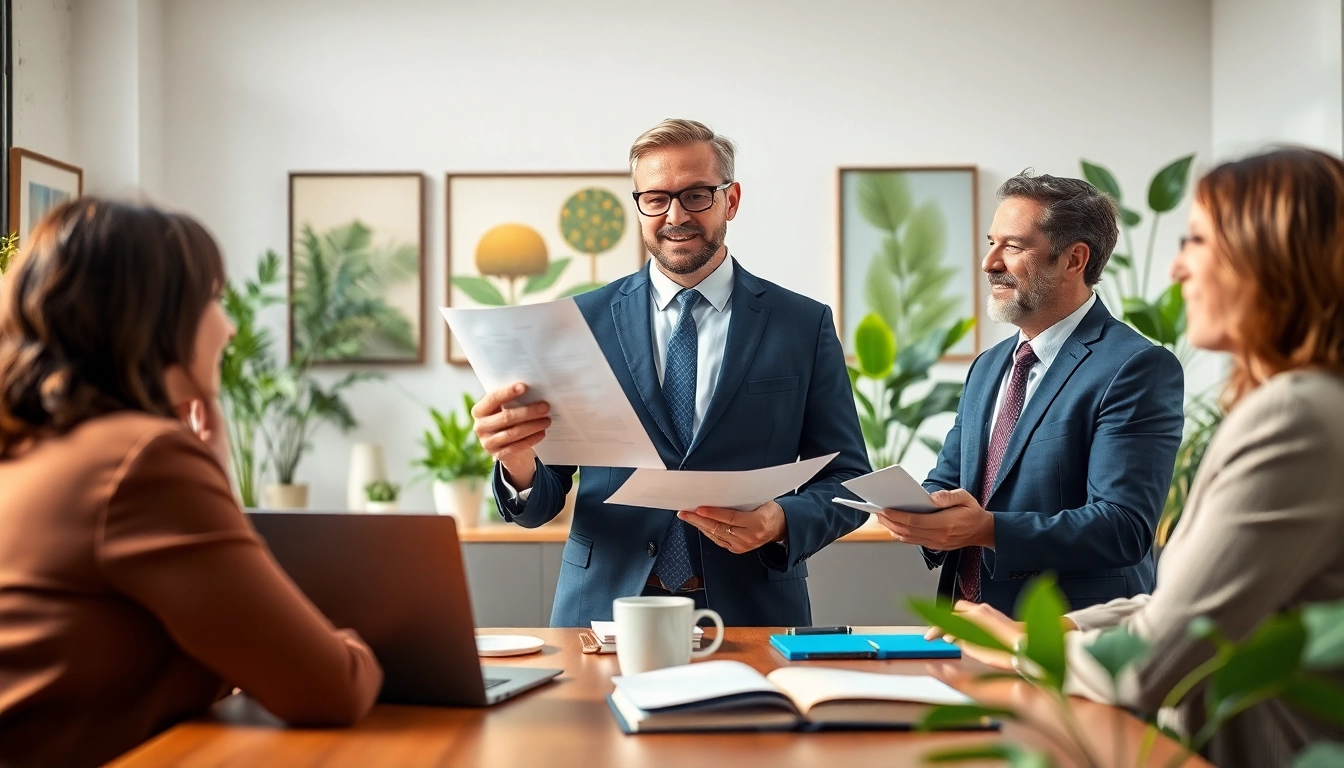 Dynamic consultation with an environmental lawyer emphasizing professionalism and collaboration.