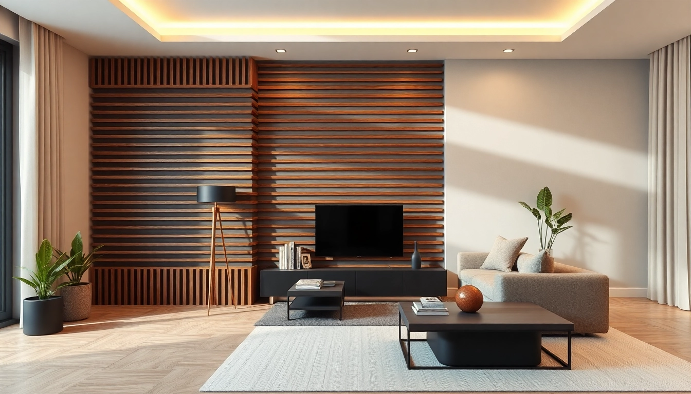 Enhance your space with a stunning slatted wall design that adds depth and warmth to interiors.