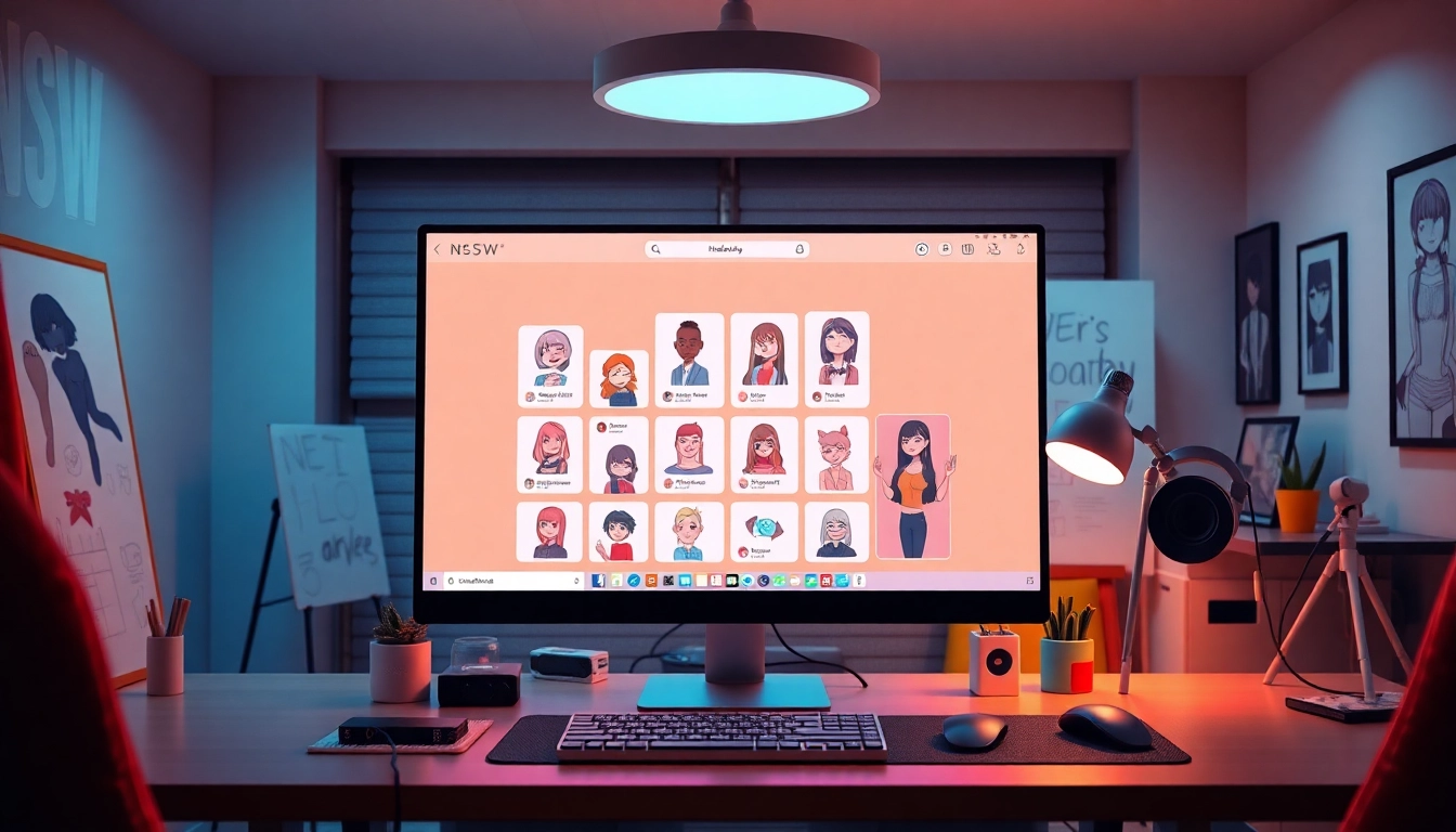 Engaging digital workspace featuring nsfw character ai interface and designs.