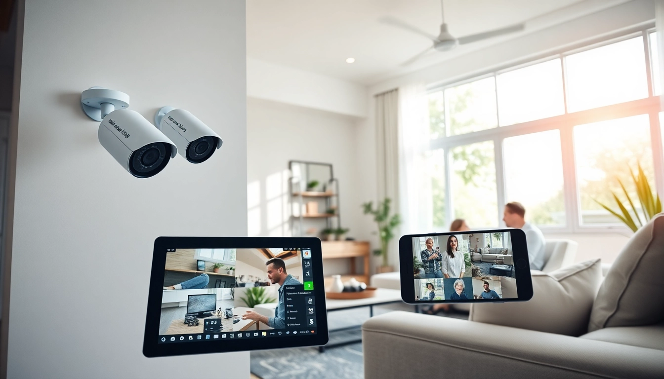 Cámaras Dahua integradas en un entorno doméstico seguro que muestra tecnología de seguridad moderna.